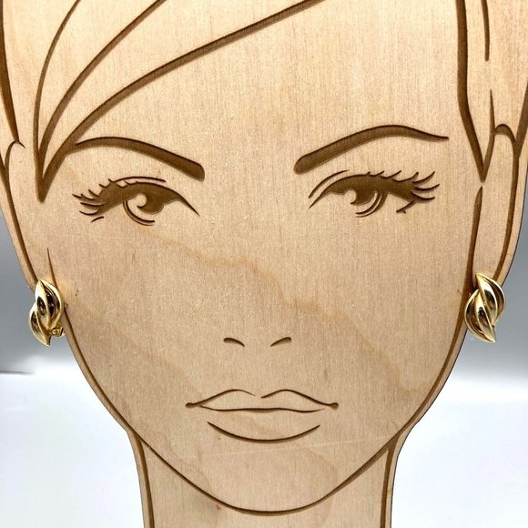 Vintage Triple Twist Earrings, Polished Gold Tone Hollow Tubes, Clip On - Picture 1 of 5